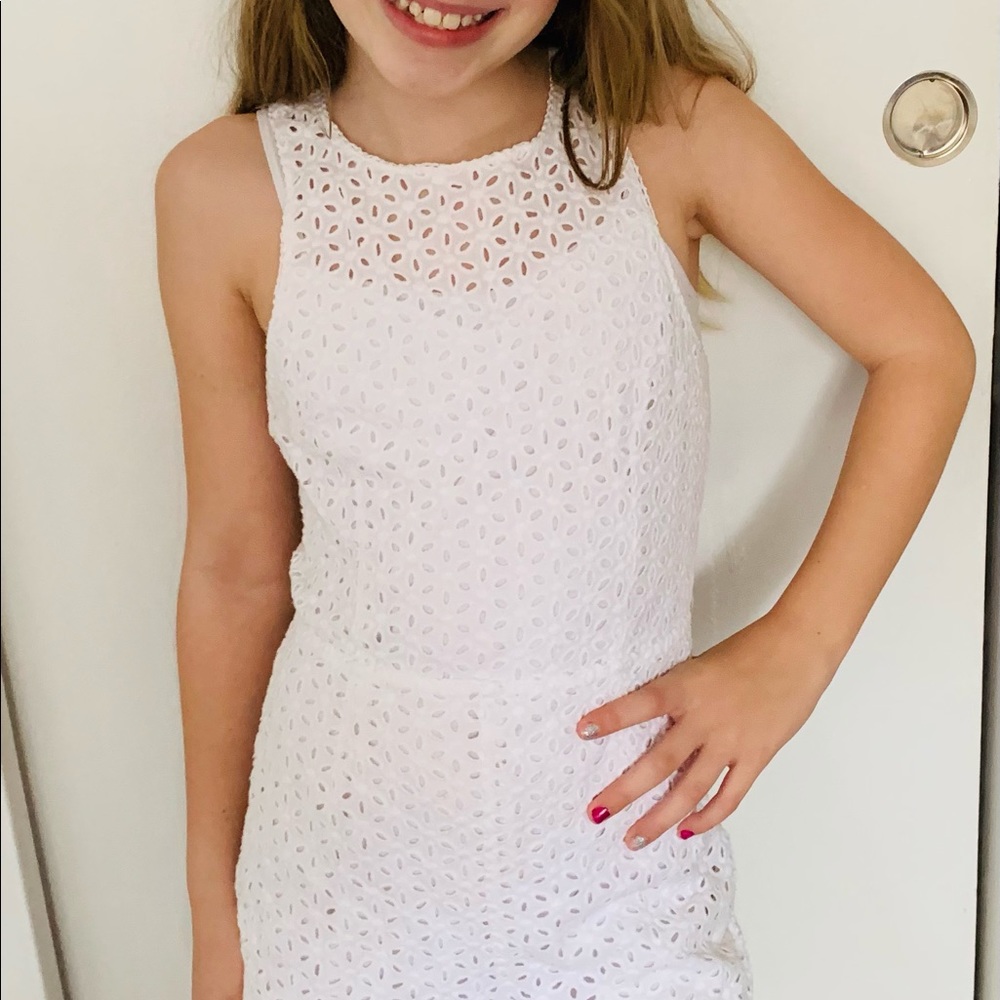 BB Dakota White Maryam Eyelet Romper Sz 0